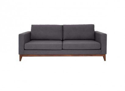 Grauer Zweisitzer Designer 2-Sitzer Couch Wohnzimmer Textil Polstersofa